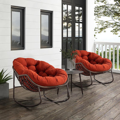 Modern Boho Hanging Egg Chair - Freestanding Rattan Swing Chair Nest Pod for Garden, Patio, Poolside